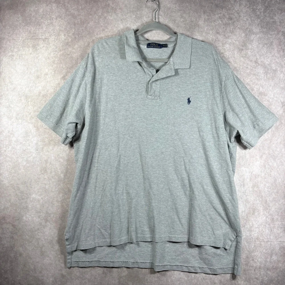 Polo Ralph Lauren Polo Shirt Mens Size 2XL Gray Short Sleeve Casual Preppy‎